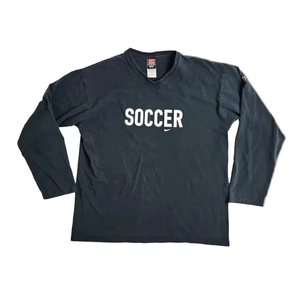 Vintage Nike Soccer Swoosh Long Sleeve Shirt Size XL